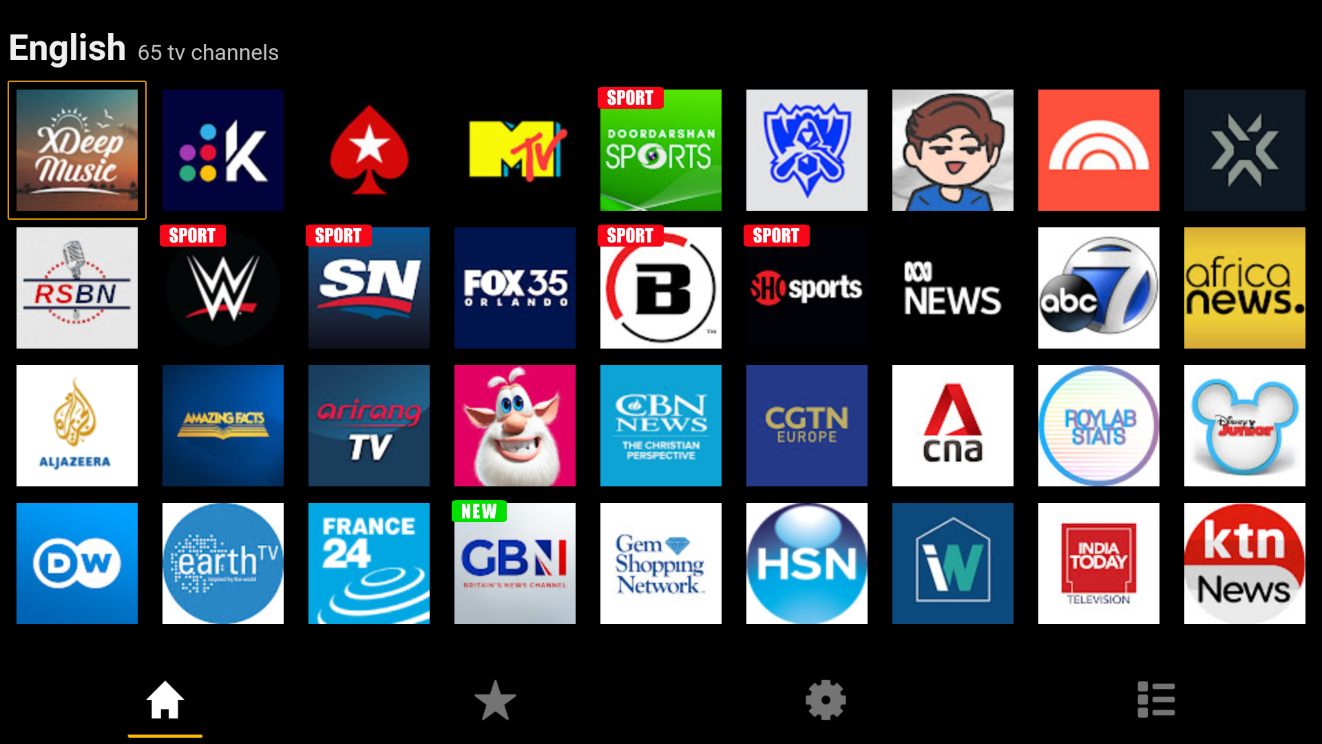 ကမ္ဘာတစ်ဝန်း TV ချန်နယ်များ